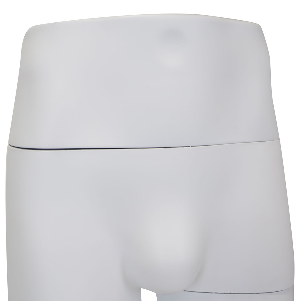 Witte broekendisplay heren, kunststof, metalen voetplaat en kuitpin