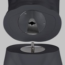 Fitness heren mannequin met prothesebeen, grafiet grijs, gestilleerd hoofd, staande pose 419