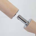 Bovenarm draaifitting (2 delig) voor houten volwassenen armen, chroom