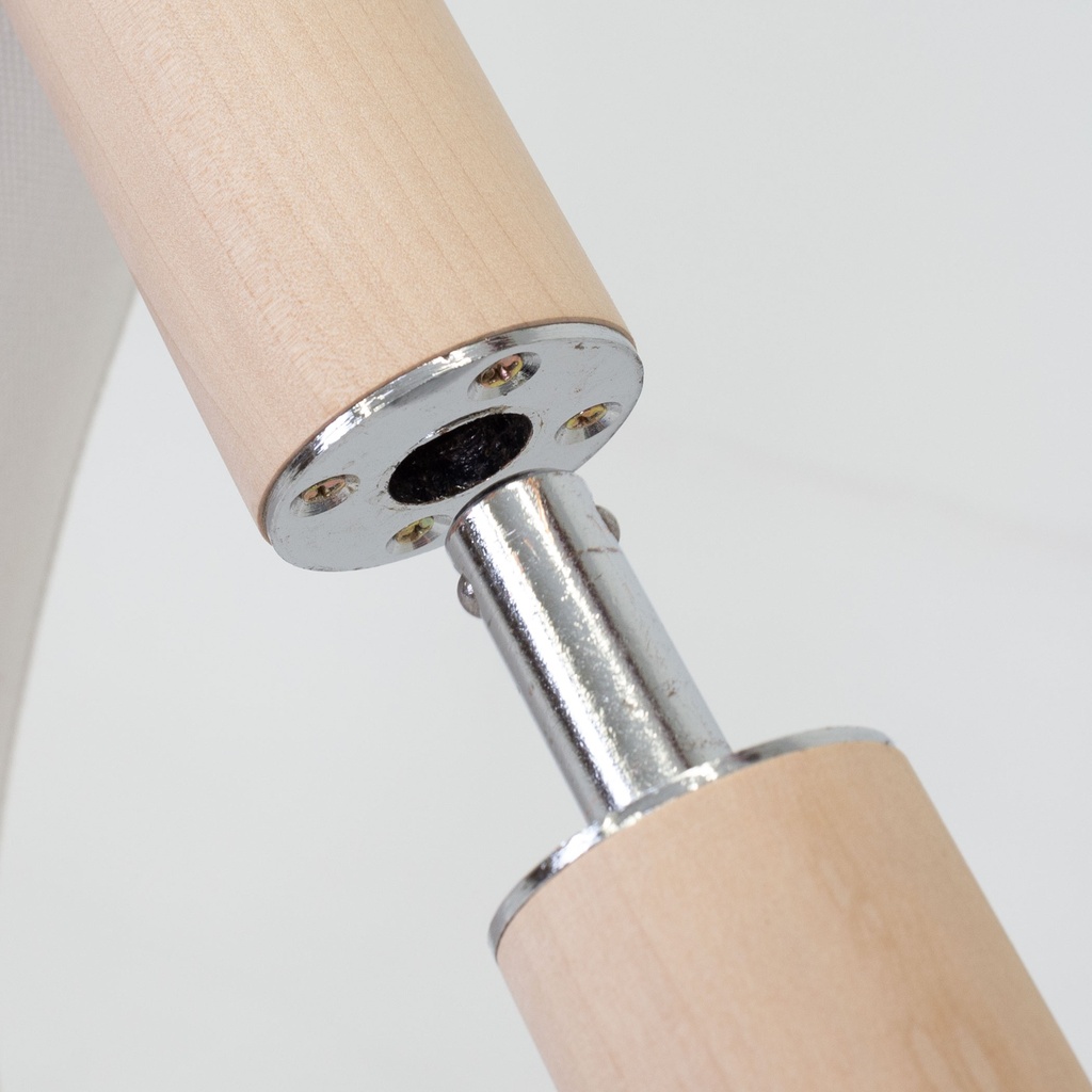 Bovenarm draaifitting (2 delig) voor houten volwassenen armen, chroom