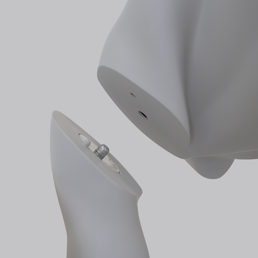 Tennis / padel sport heren mannequin, grijs, abstract hoofd, staande pose 313