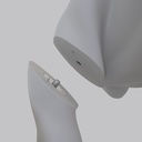 Tennis / padel sport heren mannequin, grijs, abstract hoofd, staande pose 313