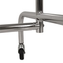 Kledingrek met in hoogte uitschuifbare stangen, chroom, 140 cm breed op wielen