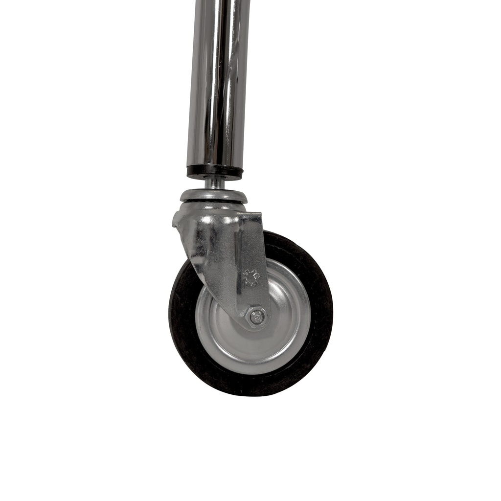 Kledingrek met in hoogte uitschuifbare stangen, chroom, 140 cm breed op wielen