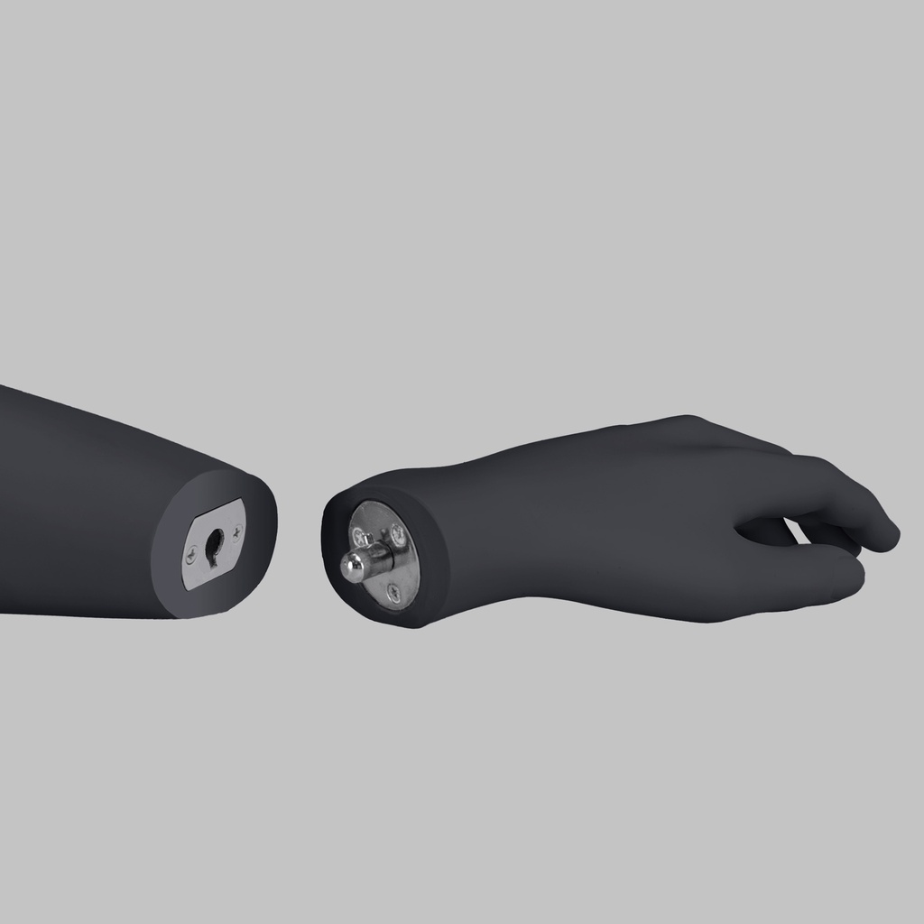 Sport heren mannequin,  grafiet grijs, gestilleerd hoofd, staande pose 329 