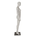 Witte damesetalagepop, kunststof, metalen voetplaat en kuitpin