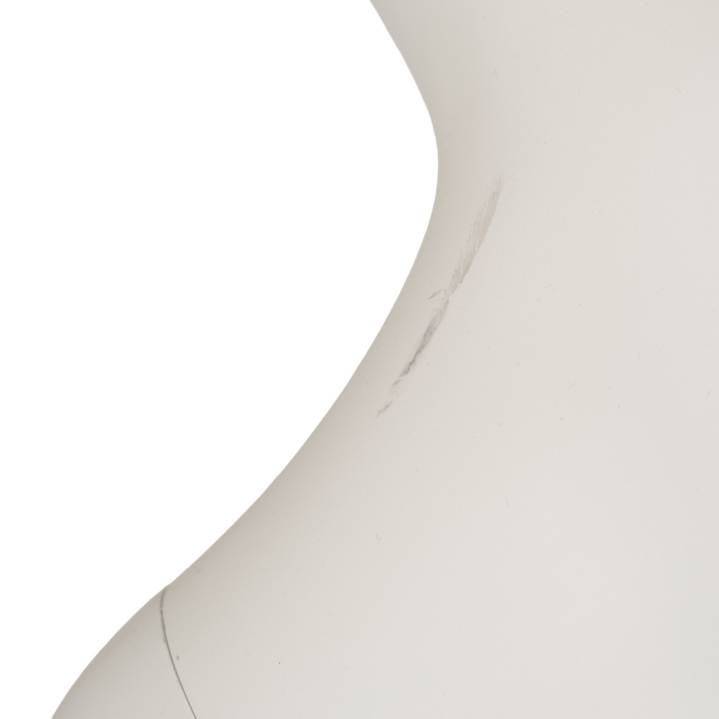 Witte damesetalagepop, kunststof, metalen voetplaat en kuitpin