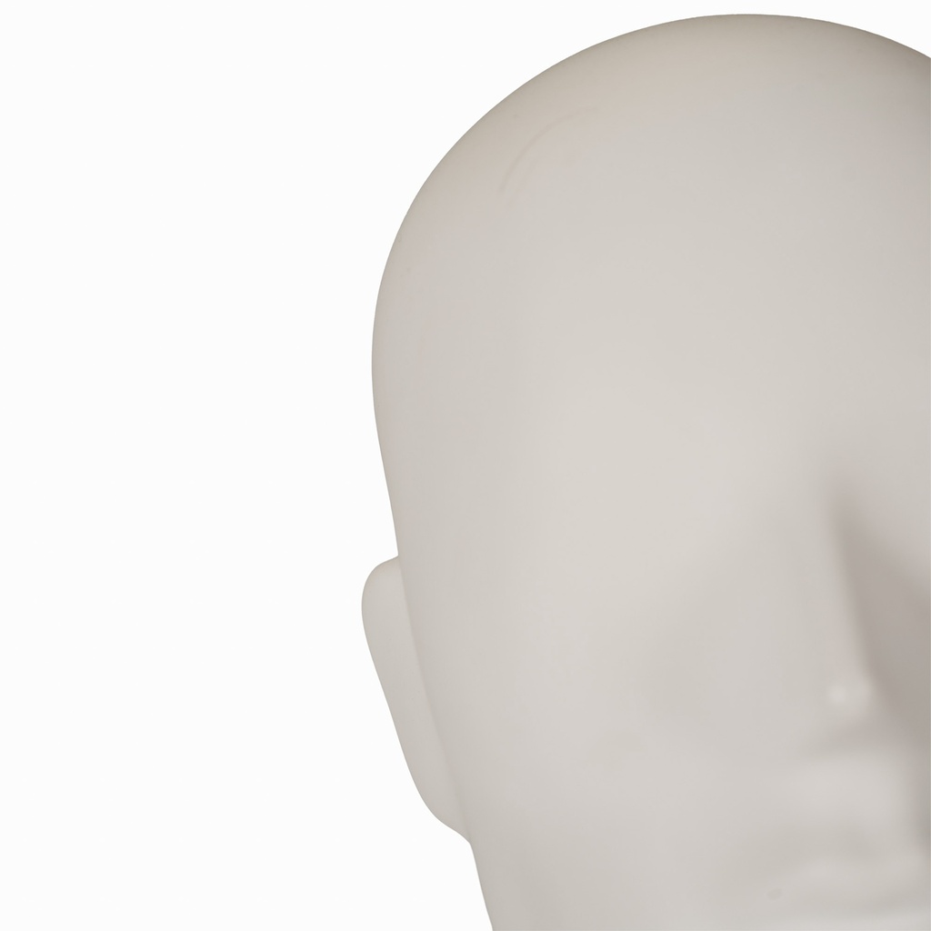 Witte herenetalagepop, kunststof, metalen voetplaat en kuitpin