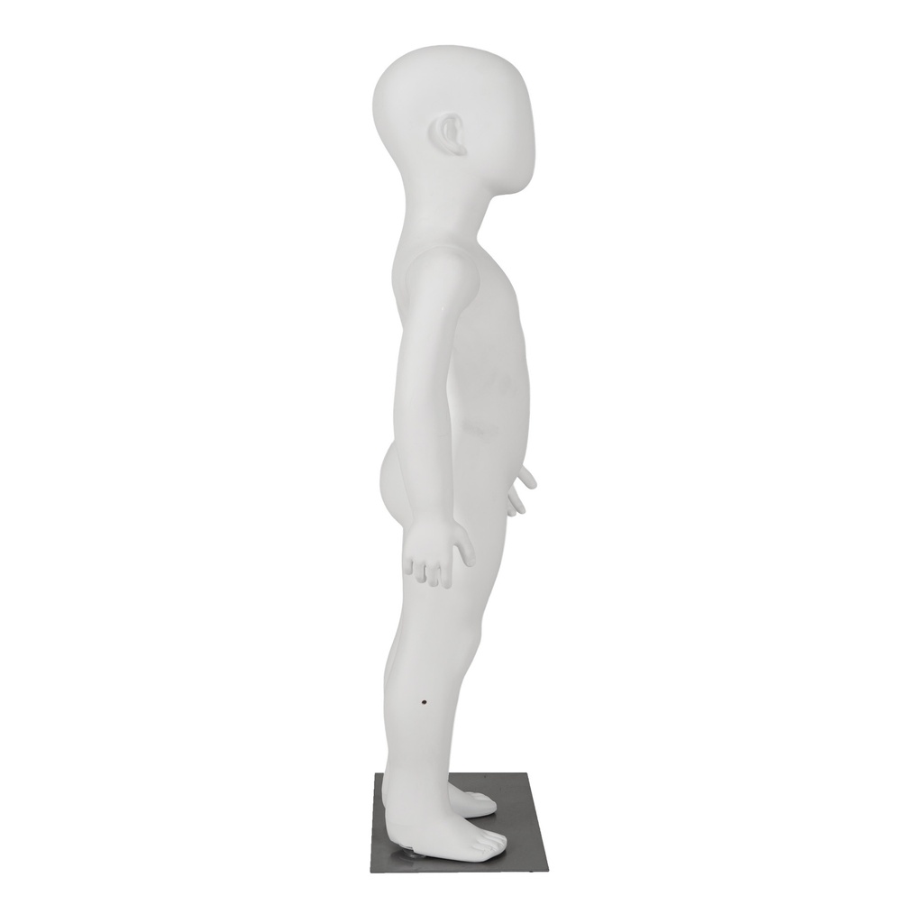 Witte kinderetalagepop, 3 jaar, kunststof, metalen voetplaat en voetpin