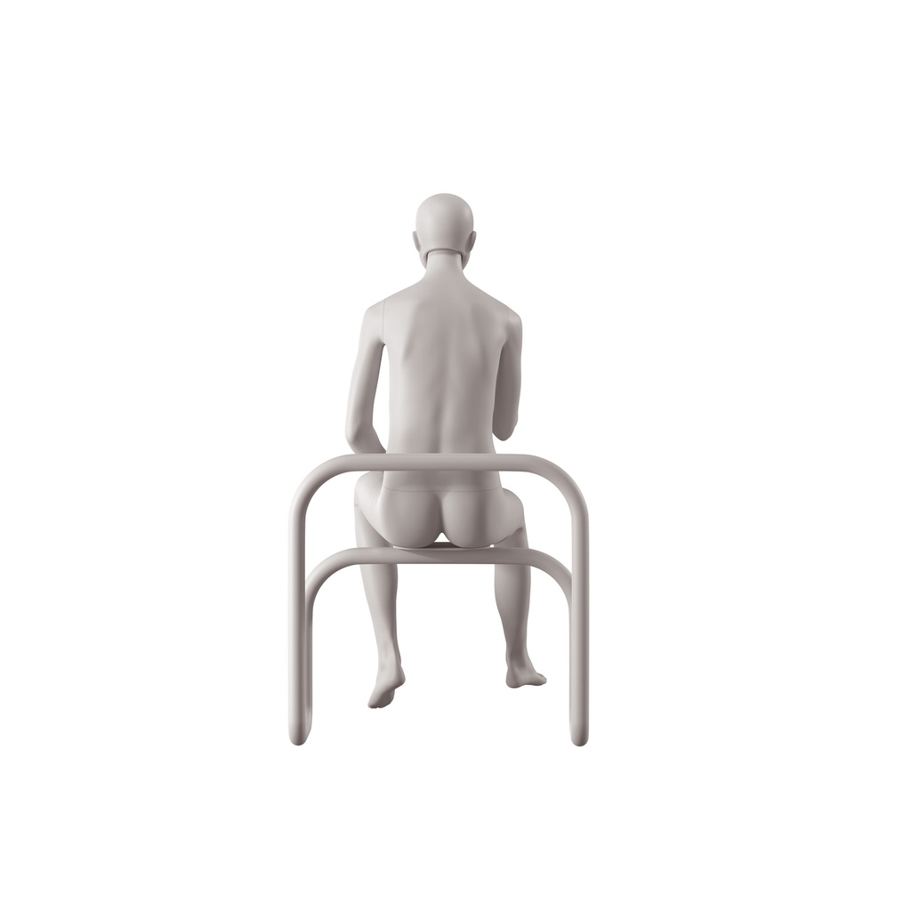 Genderneutrale mannequin, collectie NXT - gen Z, kleur lichtgrijs, zittende pose 001