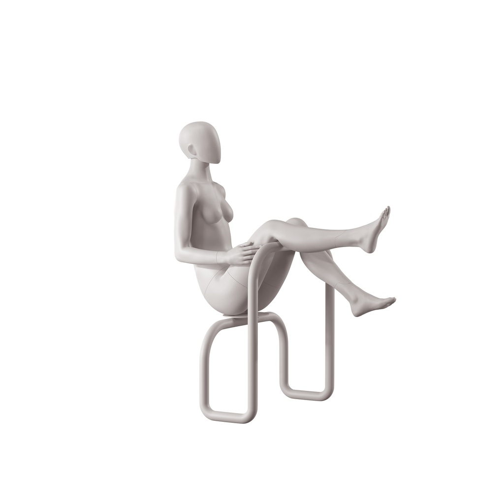 Dames mannequin, collectie NXT - gen Z, kleur lichtgrijs, zittende pose 002