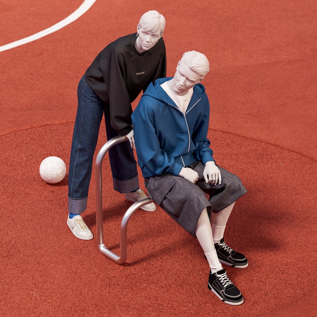 Dames mannequin, collectie NXT - gen Z, kleur lichtgrijs, leunende pose 012