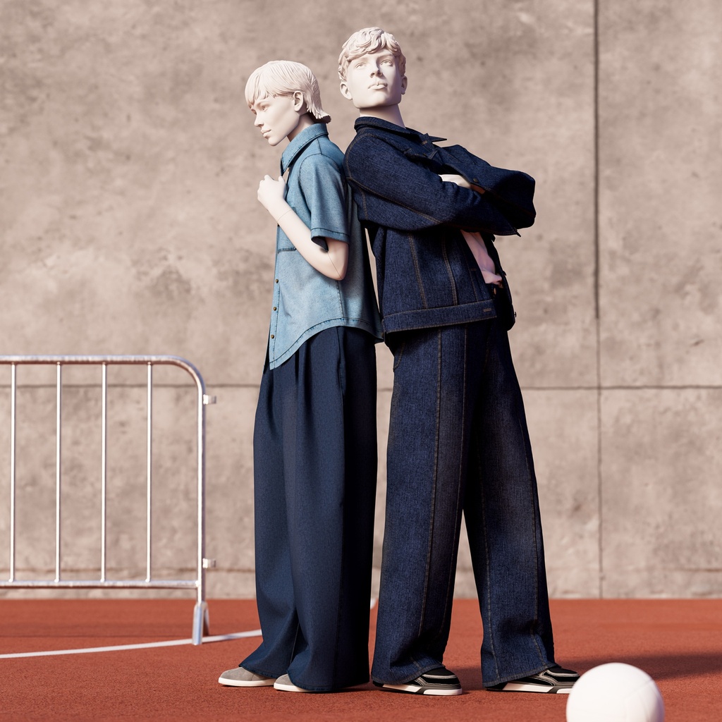 Heren mannequin, collectie NXT - gen Z, kleur lichtgrijs, staande pose 021