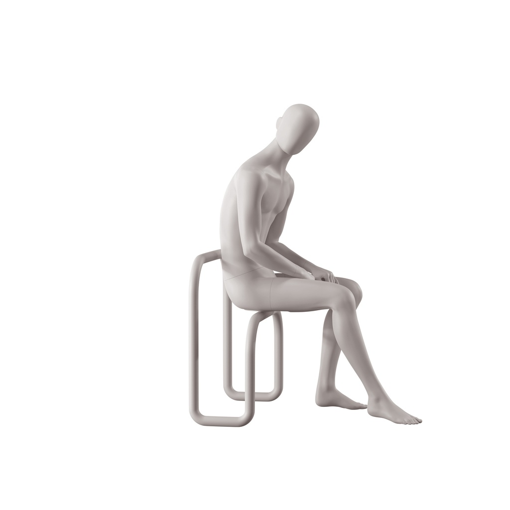 Heren mannequin, collectie NXT - gen Z, kleur lichtgrijs, zittende pose 024