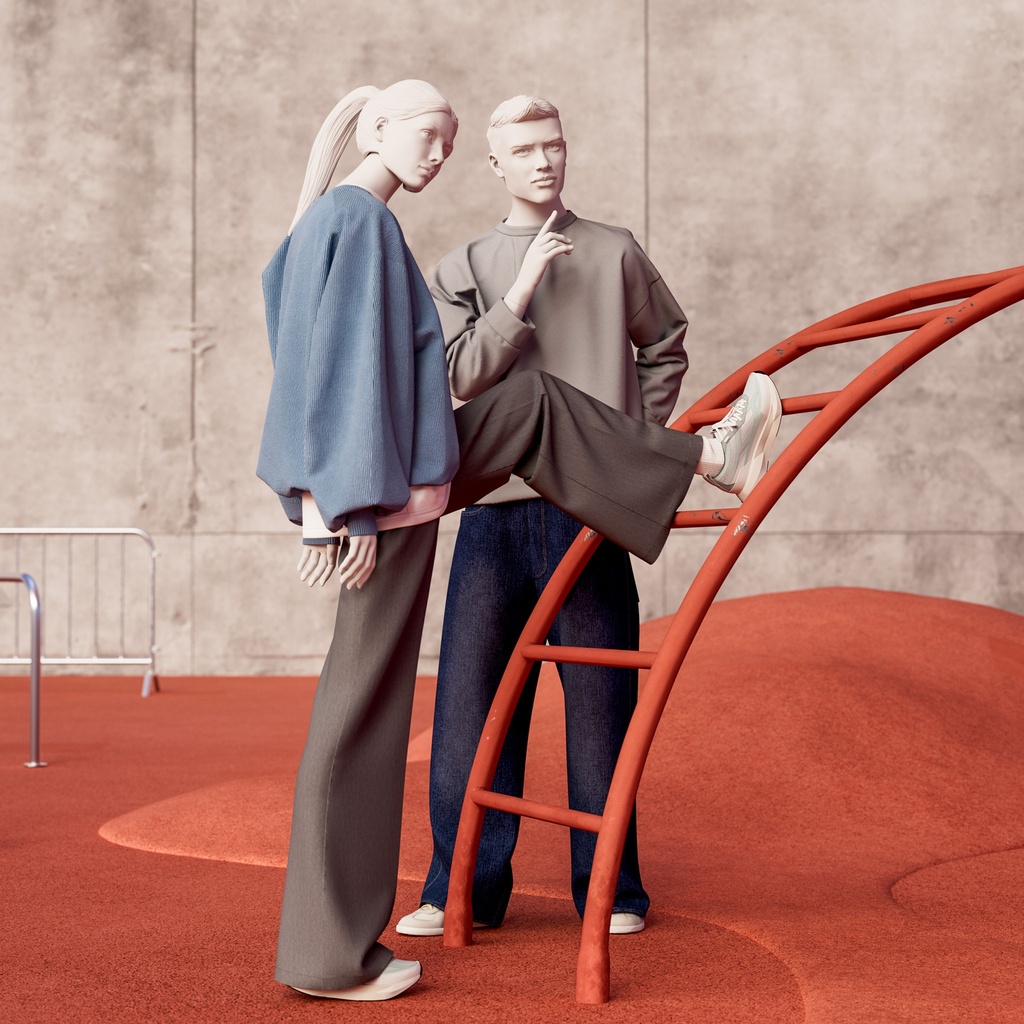 Heren mannequin, collectie NXT - gen Z, kleur lichtgrijs, staande pose 026