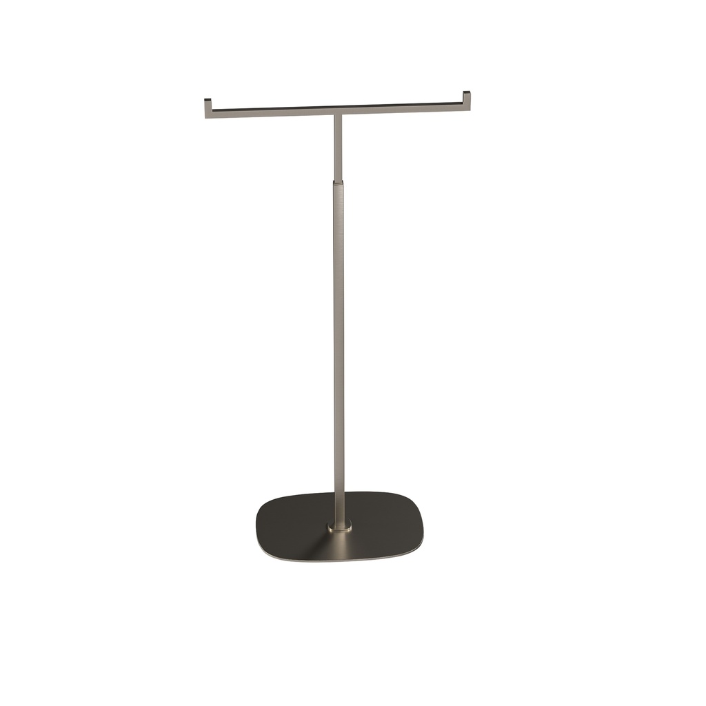 Verstelbare T-staander, voor presentatie van accessoires, geborsteld roestvrij staal