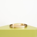 Presentatie plateau, 45 x 25 cm, ovaalvormig, in goudkleurig geborsteld staal