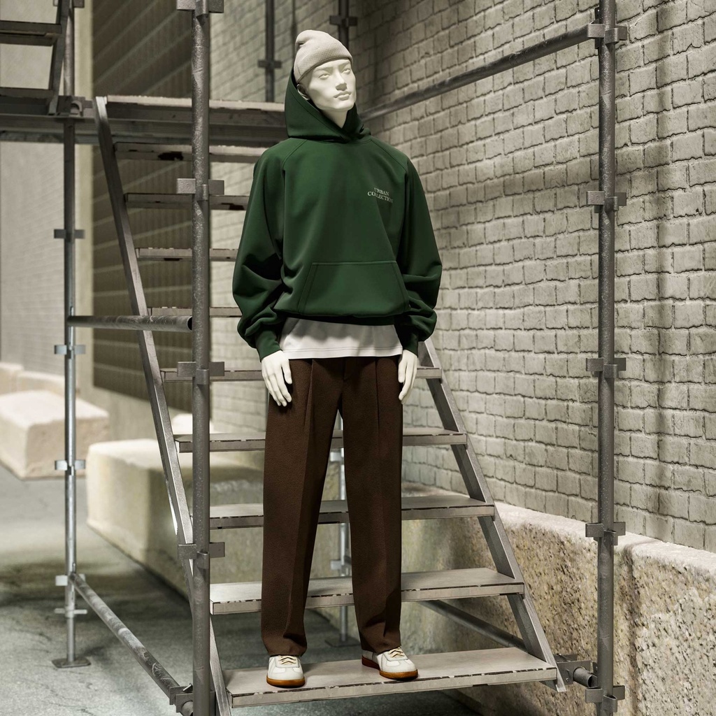 Realistische herenetalagepop, urban stijl, wit mat, staande pose 308