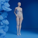 Lingerie mannequin volslanke dame D-cup huidskleur staande pose 20D 