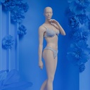 Lingerie mannequin dame B-cup huidskleur staande pose 04B 