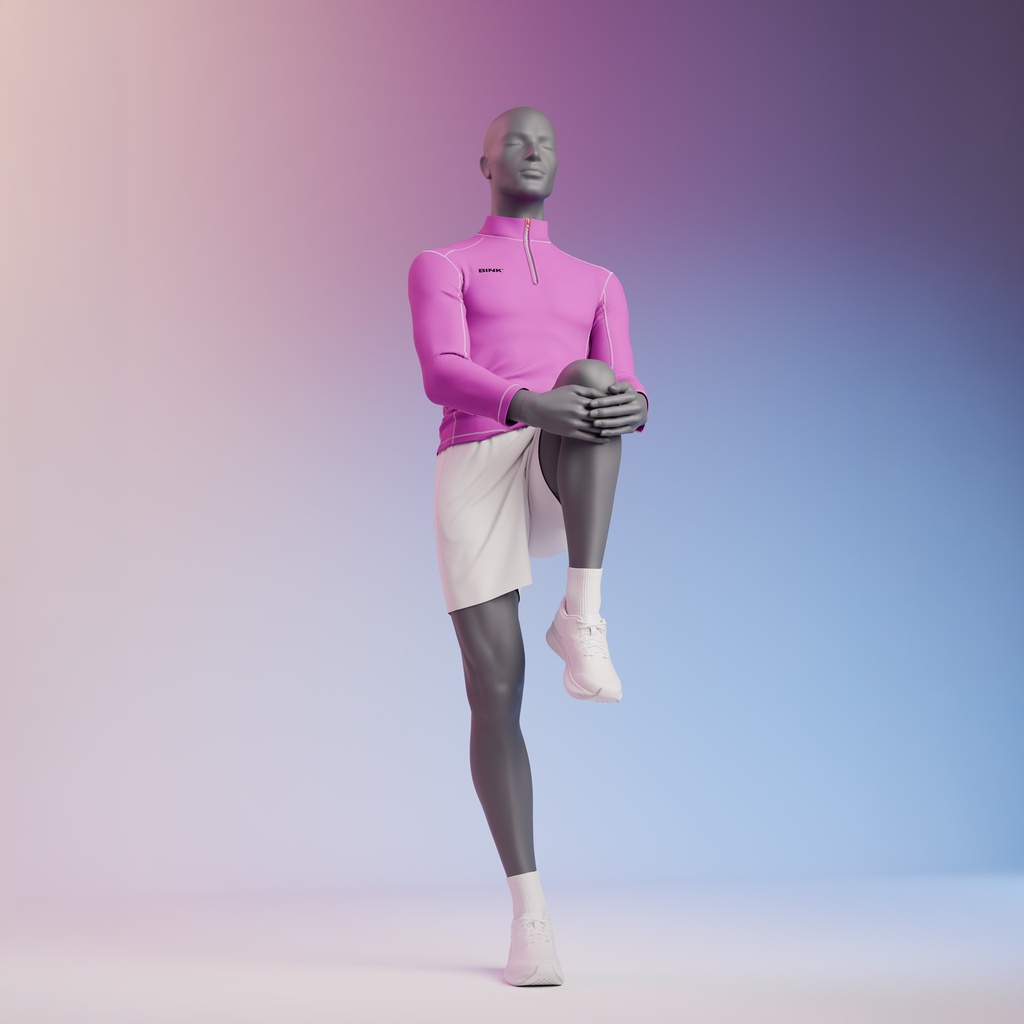 Stretching sport heren mannequin, grafiet grijs, gestilleerd hoofd, staande pose 302 