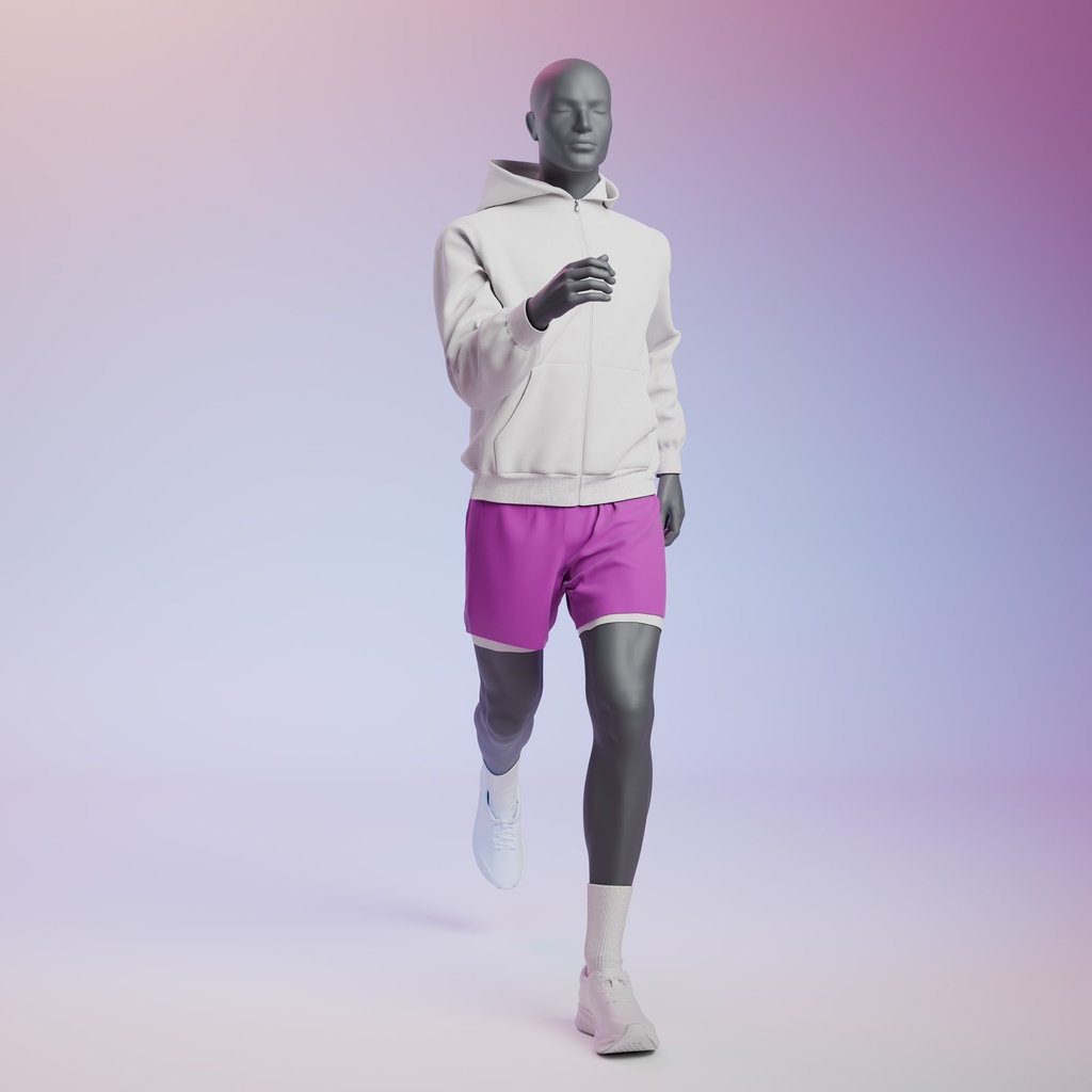 Lopende sport heren mannequin, grafiet grijs, gestilleerd hoofd, staande pose 304