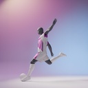 Voetbal sport heren mannequin, grafiet grijs, gestilleerd hoofd, staande pose 323