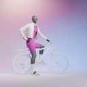 Fietsende sport heren mannequin, grafiet grijs, gestilleerd hoofd, zittende pose 331 