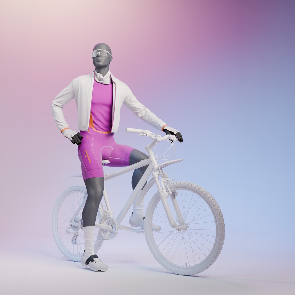 Fietsende sport heren mannequin, grafiet grijs, gestilleerd hoofd, zittende pose 331 