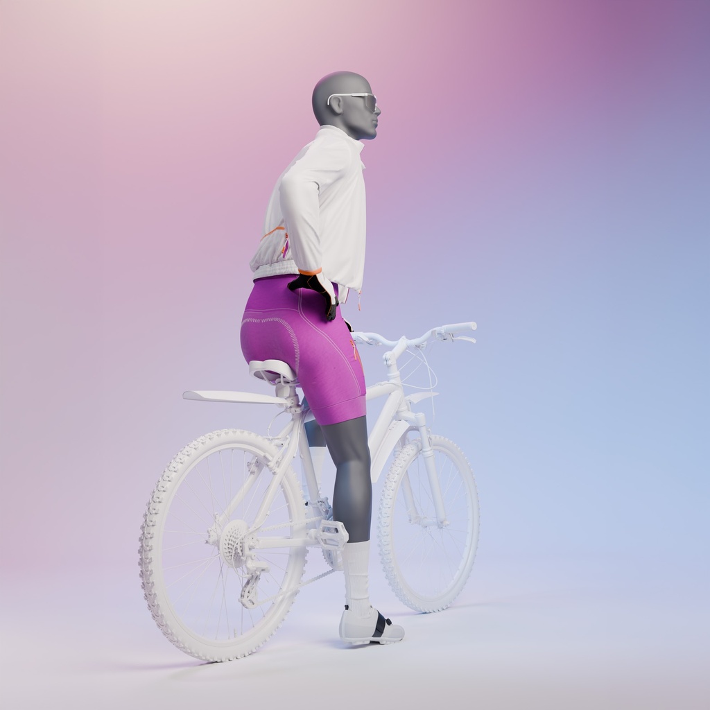 Fietsende sport heren mannequin, grafiet grijs, gestilleerd hoofd, zittende pose 331 