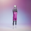 Basketbal sport heren mannequin, grafiet grijs, gestilleerd hoofd, staande pose 398