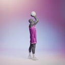 Basketbal sport heren mannequin, grafiet grijs, gestilleerd hoofd, staande pose 398