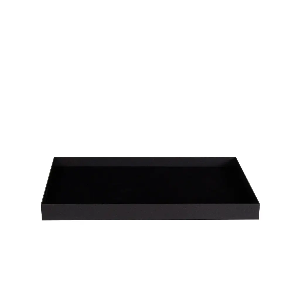 Presentatie plateau voor hemden met staander, zwart gepoederlakt metaal