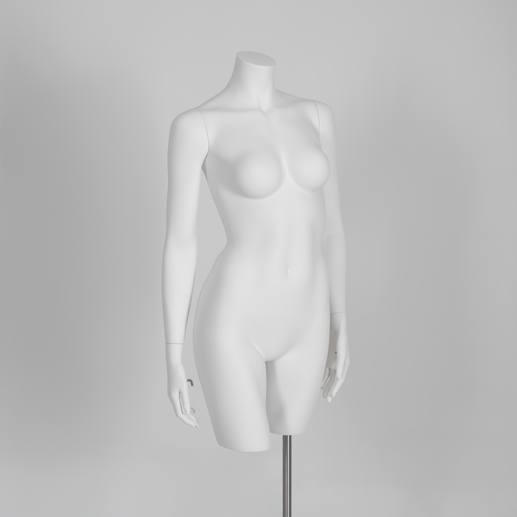Damesbuste voor lingerie, met armen, B-cup, wit