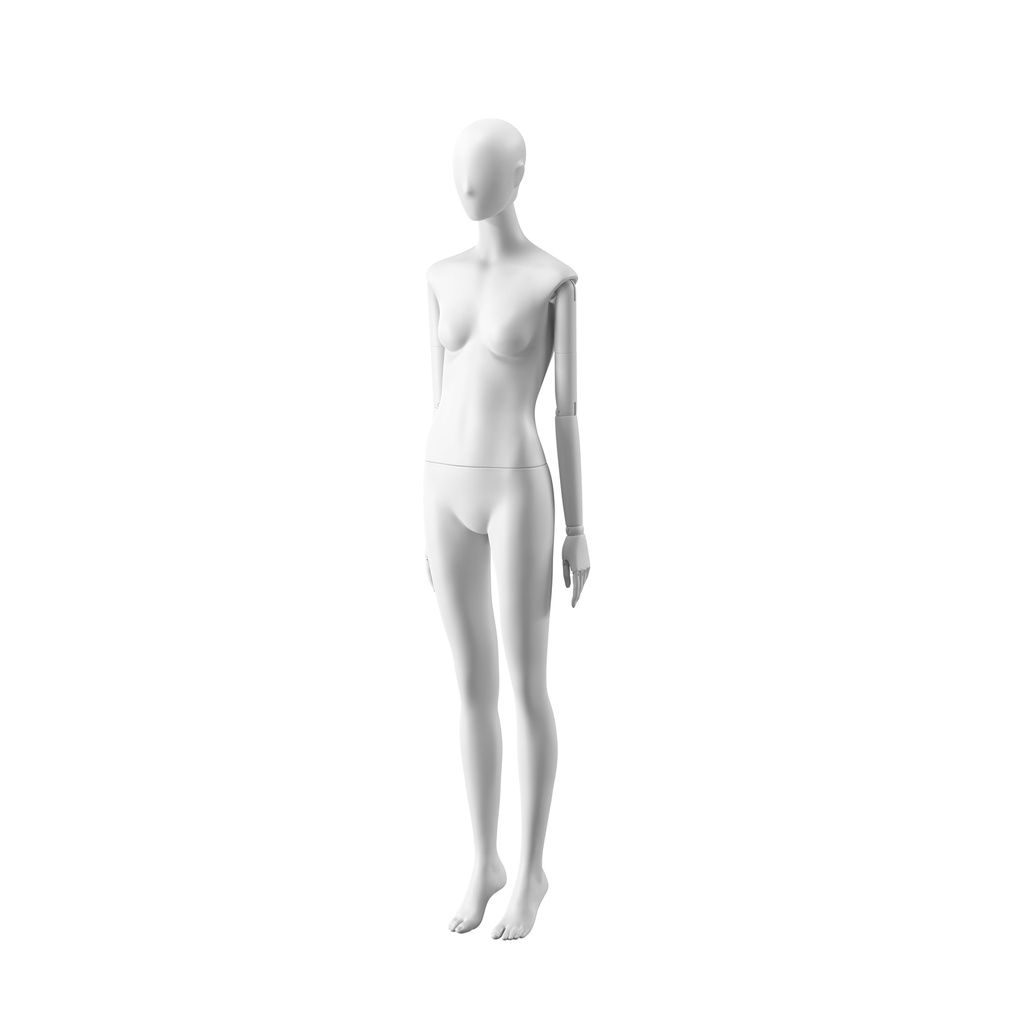 Elegante damesetalagepop, semi-abstract hoofd, EU34, kleur wit, Mirror Mirror, pose FM001