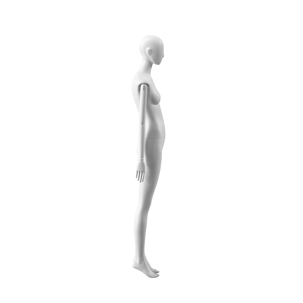 Elegante damesetalagepop, semi-abstract hoofd, EU34, kleur wit, Mirror Mirror, pose FM001