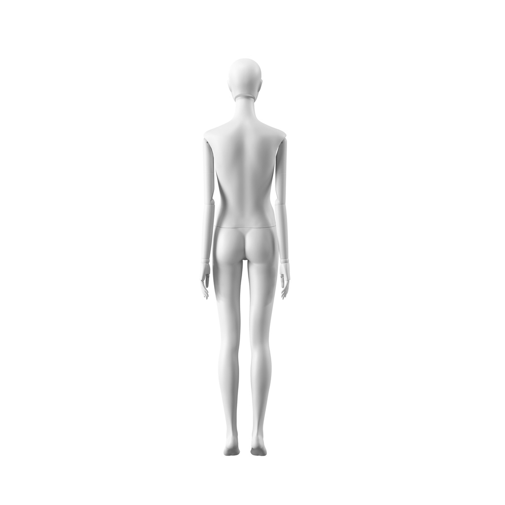 Elegante damesetalagepop, semi-abstract hoofd, EU34, kleur wit, Mirror Mirror, pose FM001