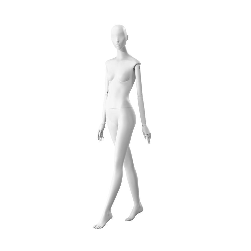 BINK - Elegant female mannequin, semi-abstract head, EU34, colour white, Mirror Mirror, pose FM002