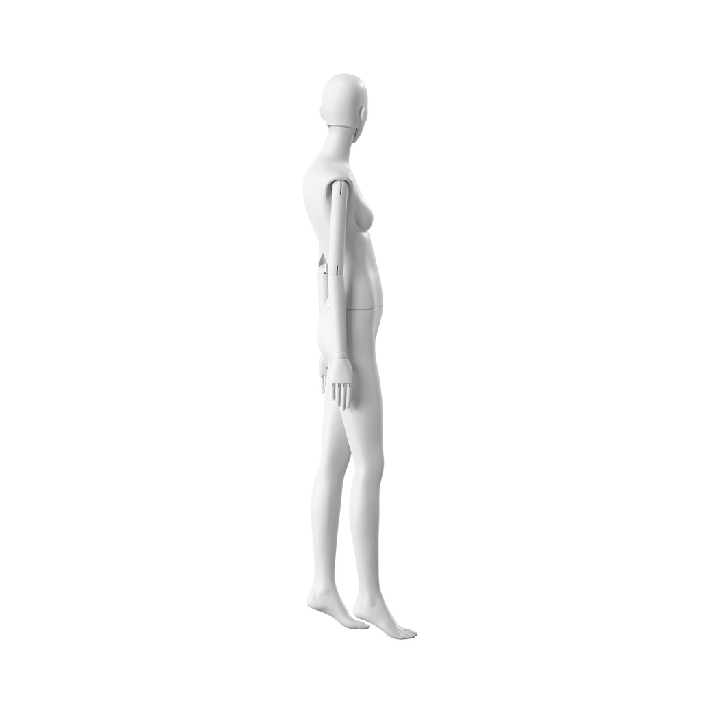 Elegante damesetalagepop, semi-abstract hoofd, EU34, kleur wit, Mirror Mirror, pose FM005