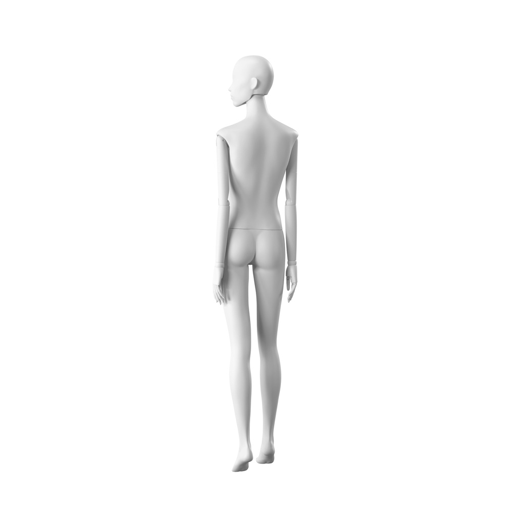 Elegante damesetalagepop, semi-abstract hoofd, EU34, kleur wit, Mirror Mirror, pose FM005