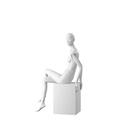 Elegante damesetalagepop, semi-abstract hoofd, EU34, kleur wit, Mirror Mirror, zittende pose FM003