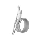 Elegante damesetalagepop, semi-abstract hoofd, EU34, kleur wit, Mirror Mirror, zittende pose FM004