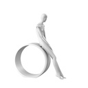 Elegante damesetalagepop, semi-abstract hoofd, EU34, kleur wit, Mirror Mirror, zittende pose FM004