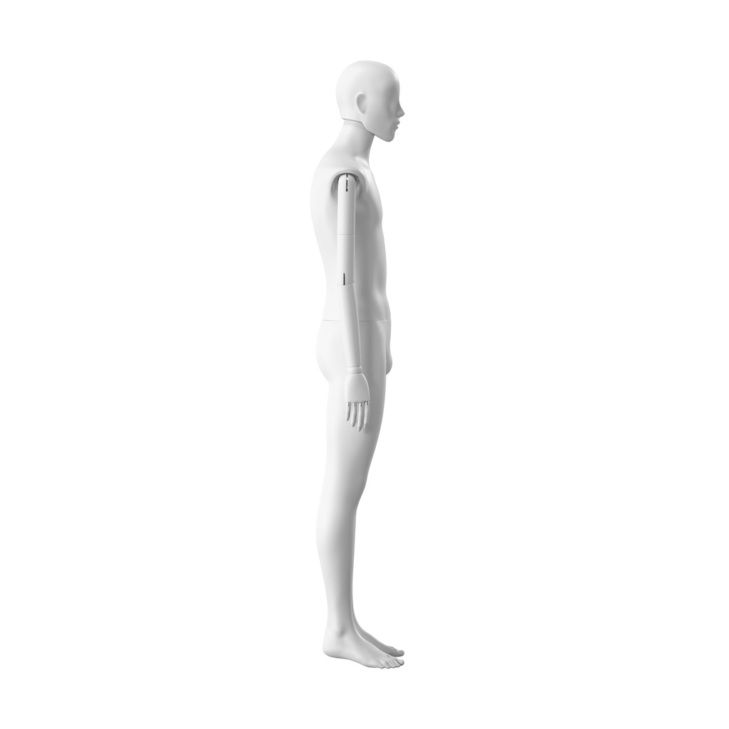Stijlvolle herenetalagepop, semi-abstract hoofd, EU48, kleur wit, Mirror Mirror, pose MM201