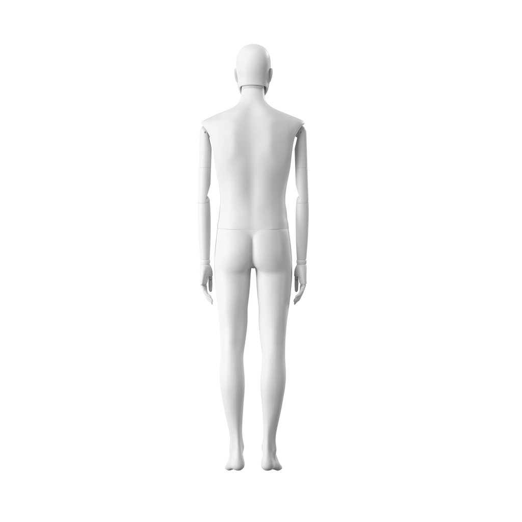 Stijlvolle herenetalagepop, semi-abstract hoofd, EU48, kleur wit, Mirror Mirror, pose MM201