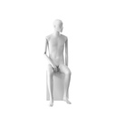 Stijlvolle herenetalagepop, semi-abstract hoofd, EU48, kleur wit, Mirror Mirror, zittende pose MM203