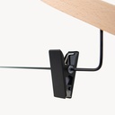 Beukenhouten kledinghanger met clips, 44 cm breedte, zwarte haak en clips - doos van 50 stuks