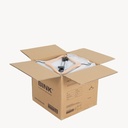 Beukenhouten kledinghanger met clips, 44 cm breedte, zwarte haak en clips - doos van 50 stuks