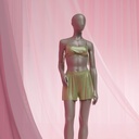 Paspop lingerie dame, C-cup, metallic huidskleur, staande pose 02C