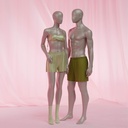 Paspop lingerie dame, C-cup, metallic huidskleur, staande pose 02C